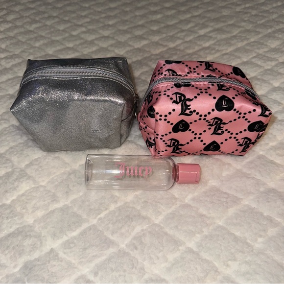 Juicy Couture Handbags - Y2K Juicy Couture Pink and Silver Bag Set with Bottle
